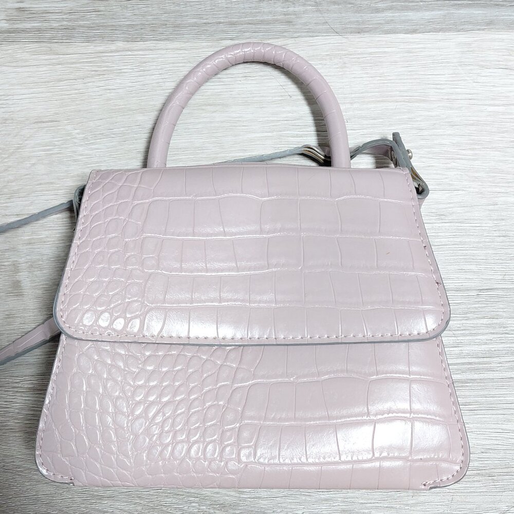 A New Day Handbag- Faux Croc Skin Embossed Mini Lavender Women's Purse